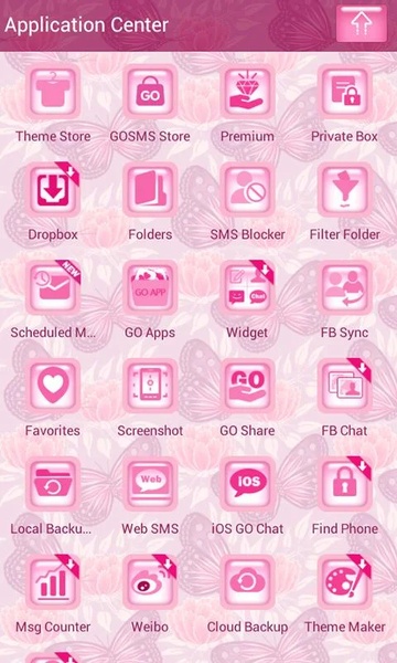 Pink Butterflies GO SMS - Preview 1