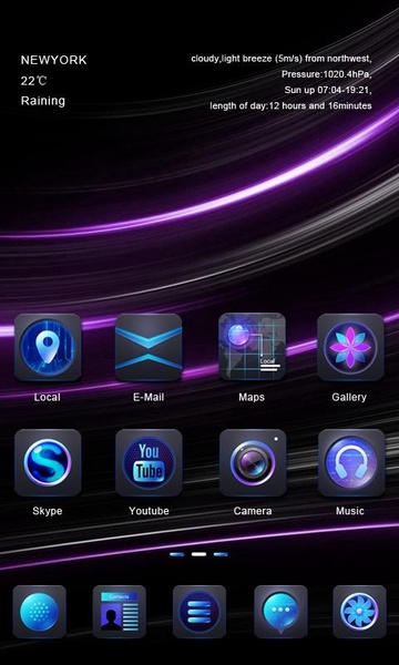 Purple Light GOLauncher EX Theme - Preview 5