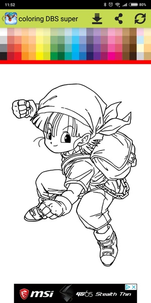 Desenho para colorir de Dragonball Visual Novel em preto e branco