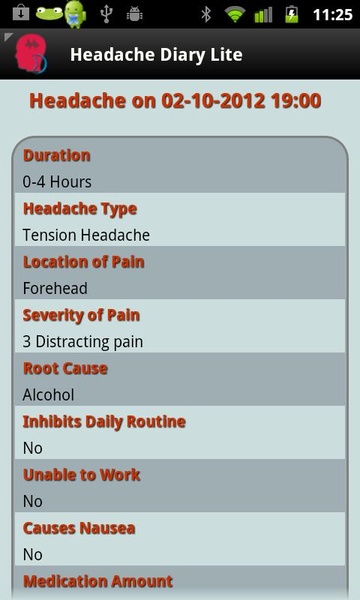Headache Diary Lite - Preview 5
