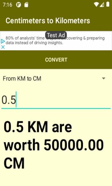 Centimeters to Kilometers converter - Preview 1