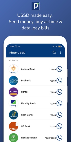 Pluto USSD: Nigeria Bank codes - Preview 1