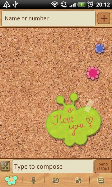 GO SMS Sweet Pinboard Theme - Preview 2