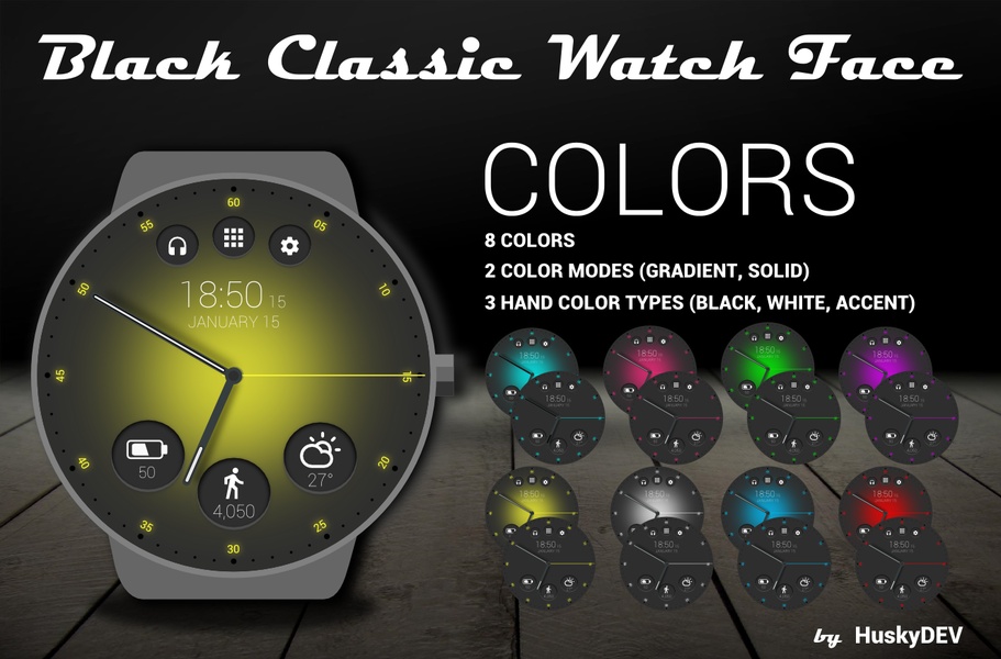 HuskyDEV Black Classic Watch Face - Preview 5