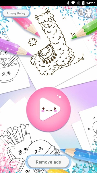 Kawaii Coloring Book Glitter - Preview 4