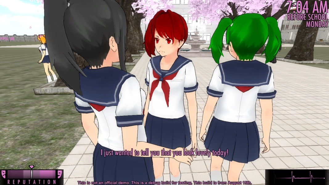 Monday) First rival- Osana, Yandere simulator