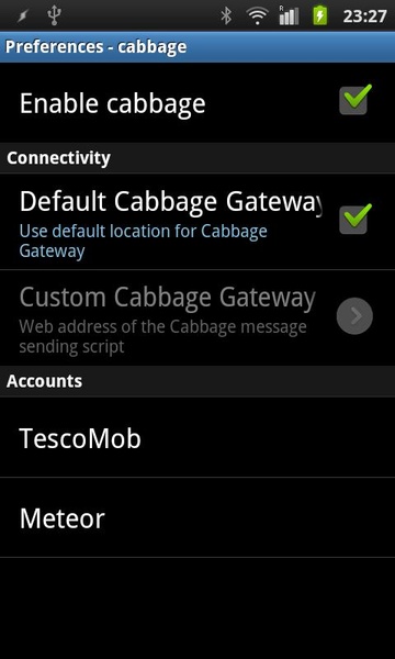 WebSMS Connector: cabbage - Preview 2