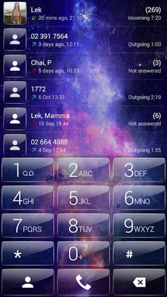 ExDialer Galaxy Glass theme - Preview 7