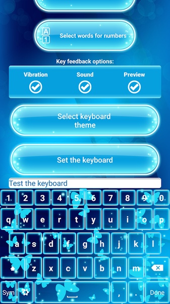 Neon Blue Emoji Keyboard - Preview 4