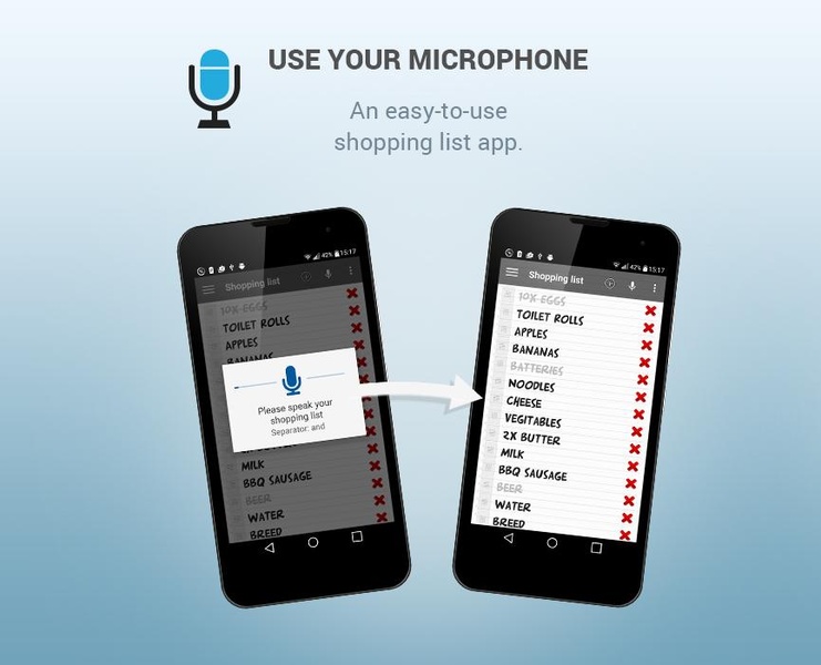 Shopping list with voice input - Preview 2