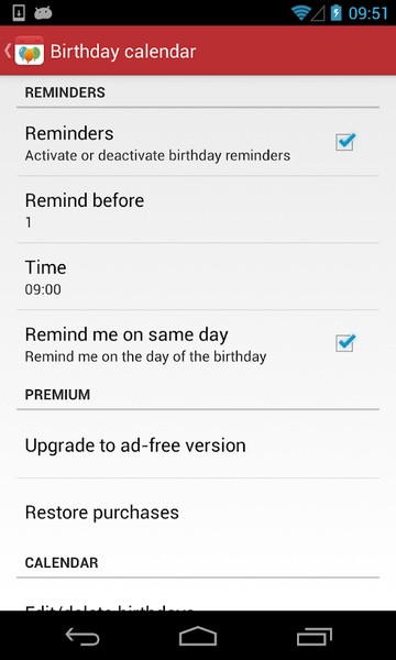 Birthday calendar - Preview 2