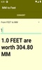 MM to Feet converter screenshot 2