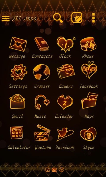 Warm Heart GOLauncher EX Theme - Preview 3