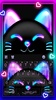Cute Black Neon Kitty Keyboard screenshot 1