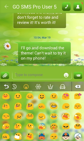 GO Keyboard Spring Flowers Theme - Preview 1