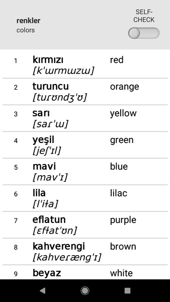 Learn Turkish words with Smart-Teacher - Preview 2