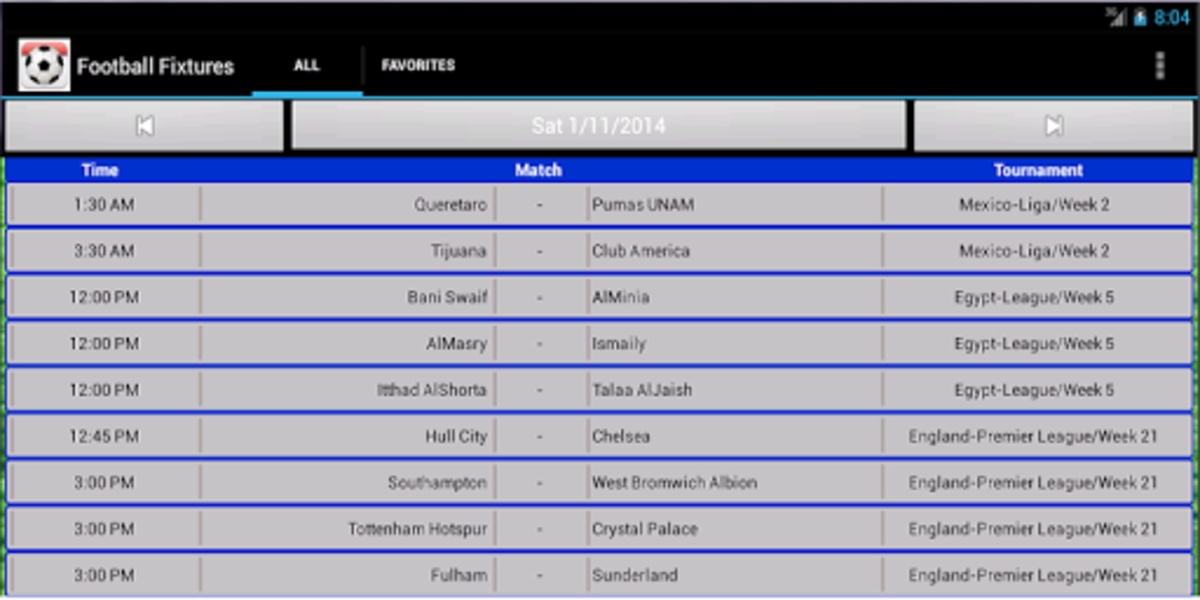 Football Fixtures - Preview 8
