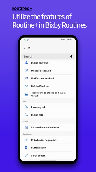 Samsung Routines + - Preview 4