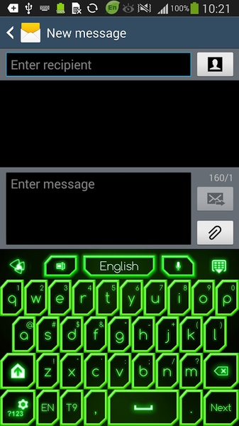 GO Keyboard Green Neon Theme - Preview 6