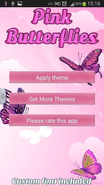 GO Keyboard Pink Butterflies Theme - Preview 5