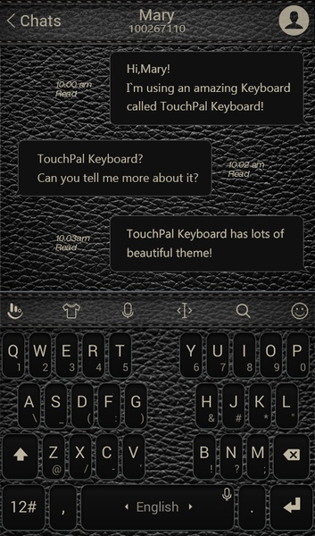 Black Leather TouchPal Theme - Preview 2