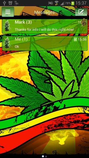 GO SMS Pro Theme marijuana - Preview 3