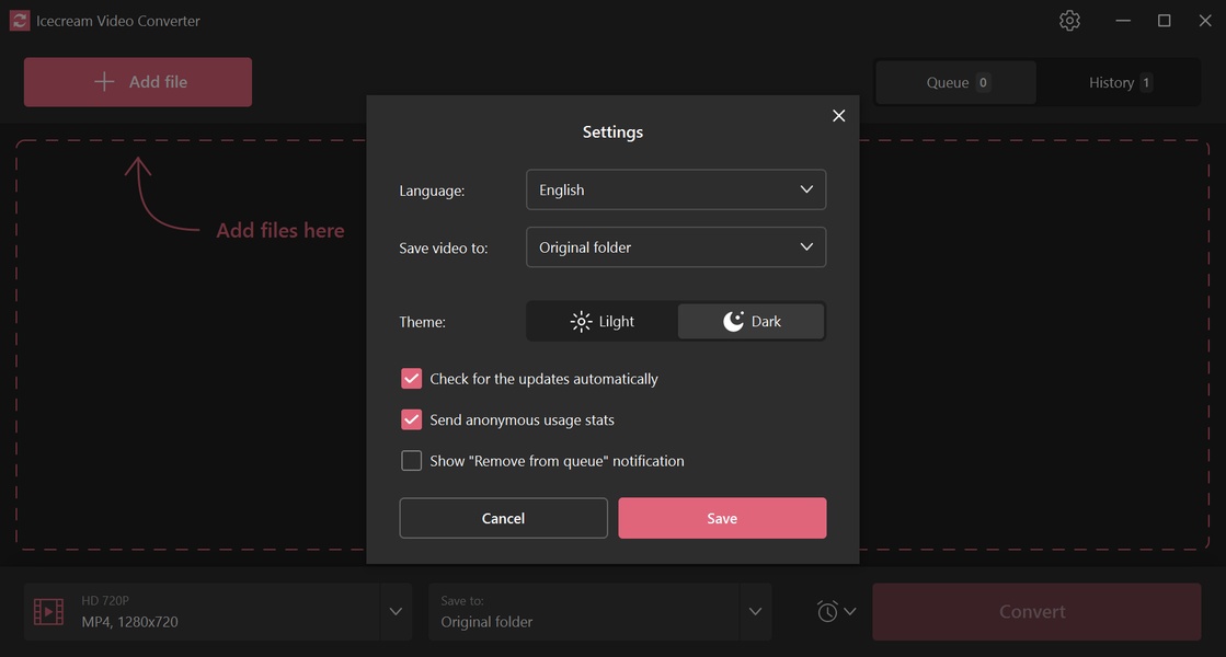 How to convert a 2025 file from icecream screen