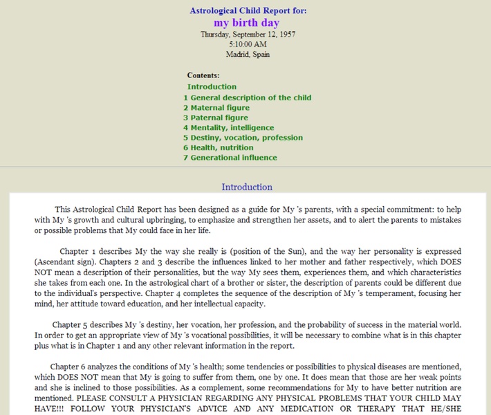 Free Astrology Reports - Preview 4