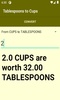 Tablespoons to Cups Converter screenshot 1