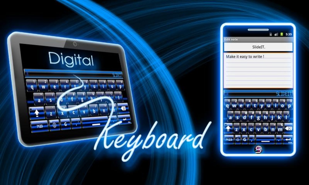SlideIT Blue Digital spirit skin - Preview 4