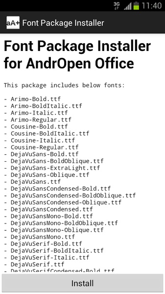 Font Pack for AndrOpen Office - Preview 2