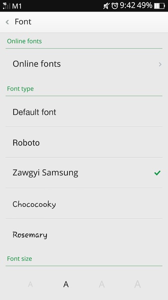 Zawgyi Samsung - Preview 1