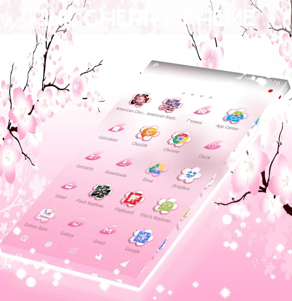 Pink Cherry GO Launcher Theme - Preview 4