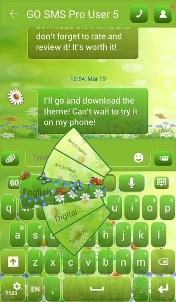 GO Keyboard Spring Flowers Theme - Preview 7
