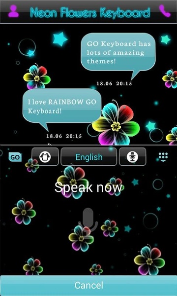 Neon Flowers Keyboard - Preview 2