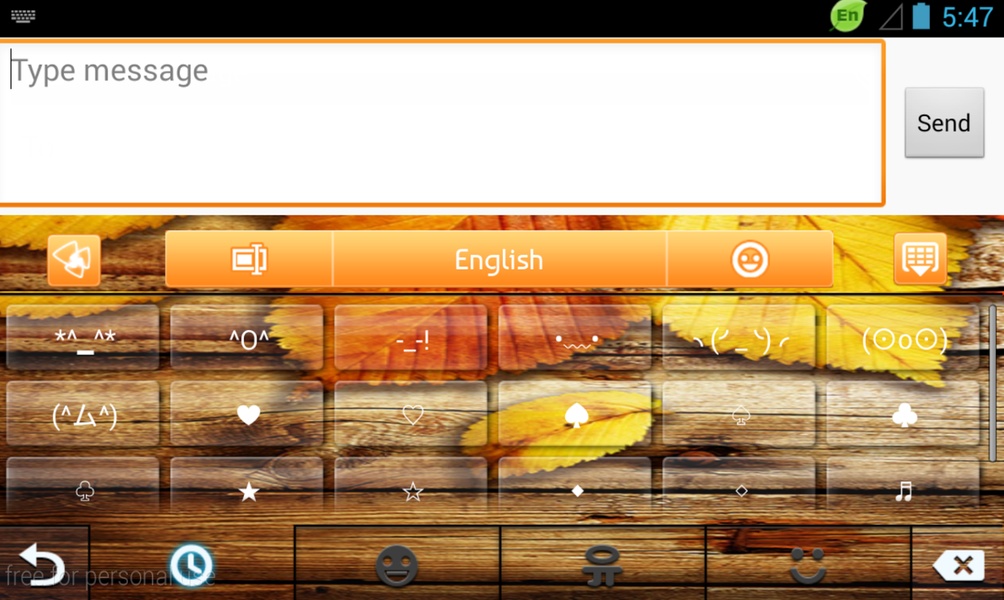 GO Keyboard Orange Autumn Theme - Preview 1