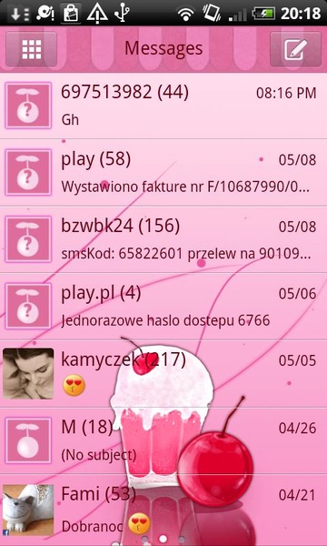 GO SMS Milkshake Theme - Preview 5