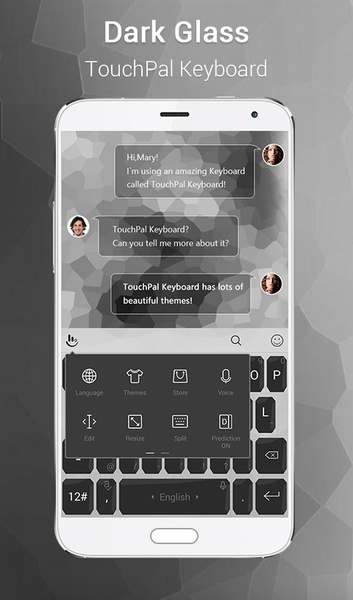 TouchPal SkinPack Dark Glass - Preview 2