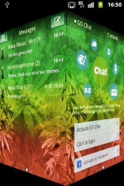 GO SMS Pro Theme Weed Ganja - Preview 2