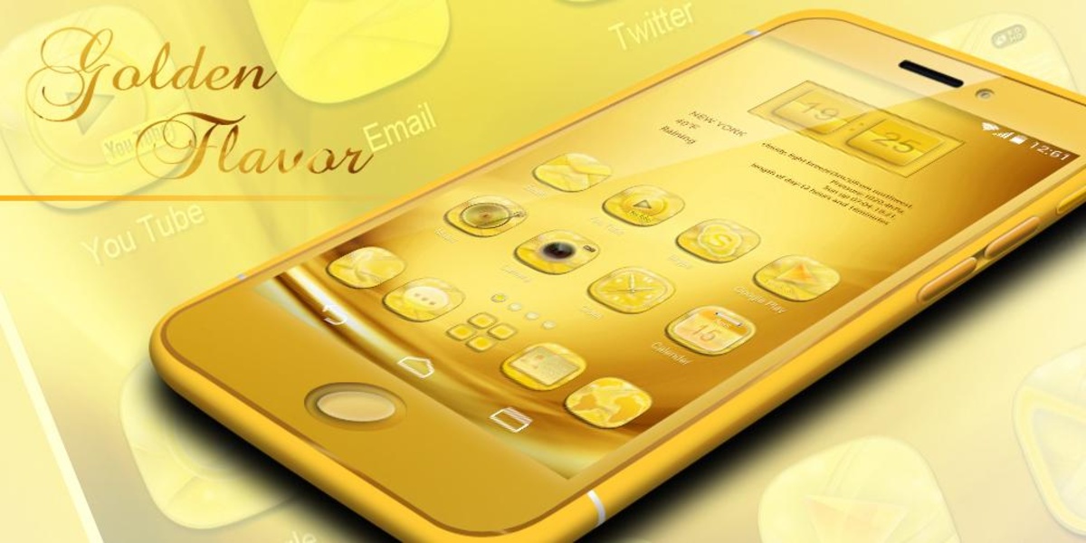 golden flavor GOLauncher EX Theme - Preview 1