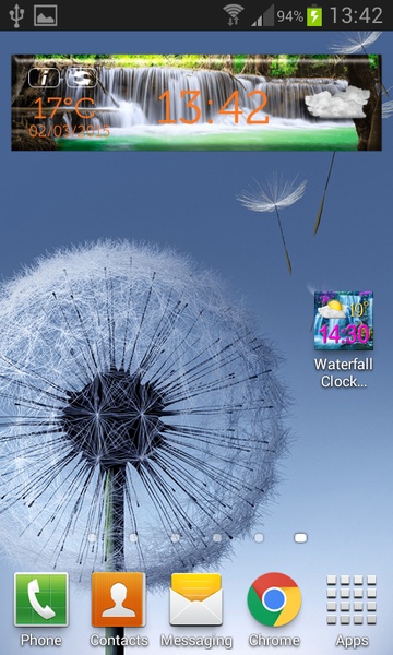 Waterfall Clock Weather Widget - Preview 1