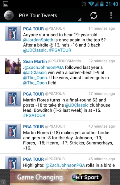 Live Golf Scores and News - Preview 1