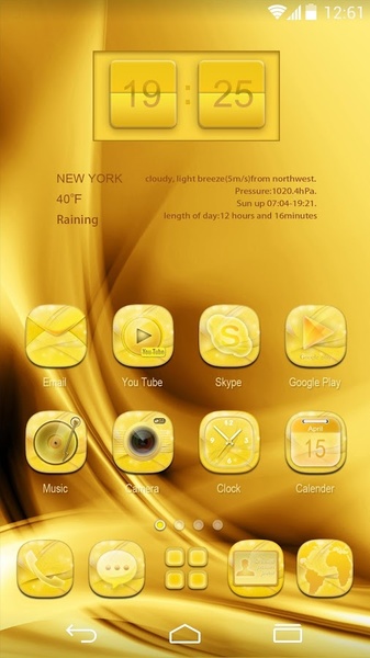 golden flavor GOLauncher EX Theme - Preview 5