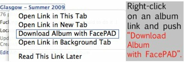 FacePAD: Facebook Photo Album Downloader screenshot 2