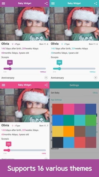 Baby birth calculation widget - Preview 1