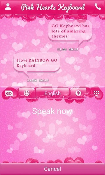 Pink Hearts Keyboard - Preview 2
