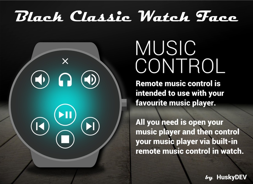 HuskyDEV Black Classic Watch Face - Preview 1