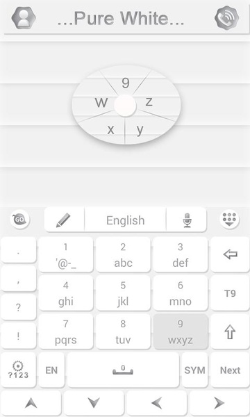Pure White GO Keyboard Theme - Preview 1