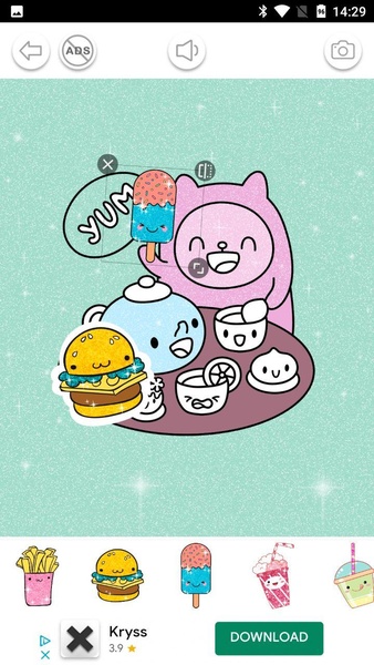 Kawaii Coloring Book Glitter - Preview 1