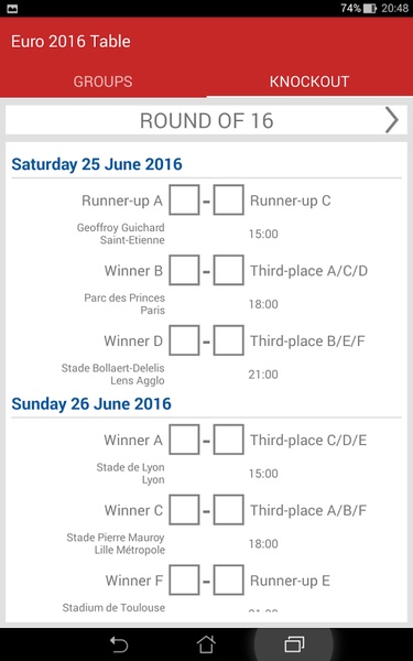 Euro 2016 Table - Preview 1